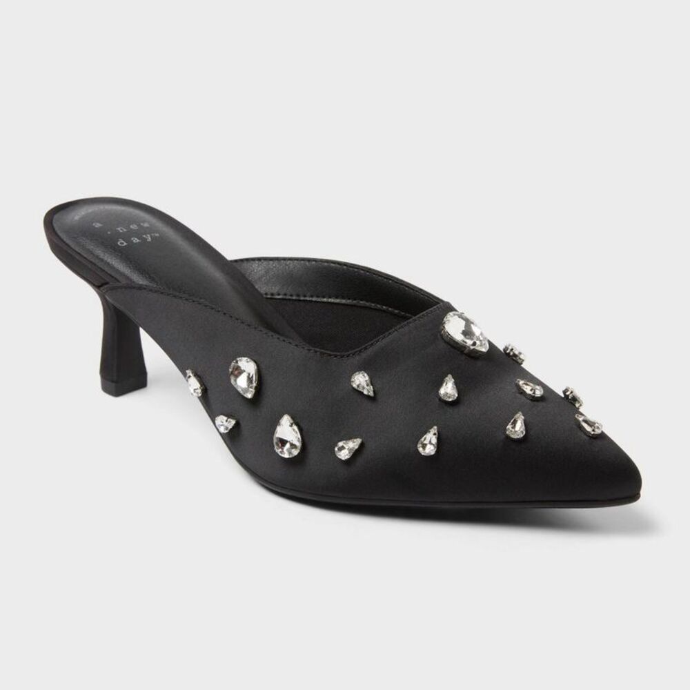 Women’s Katia Heels with Memory Foam Insole - A New Day Black 6